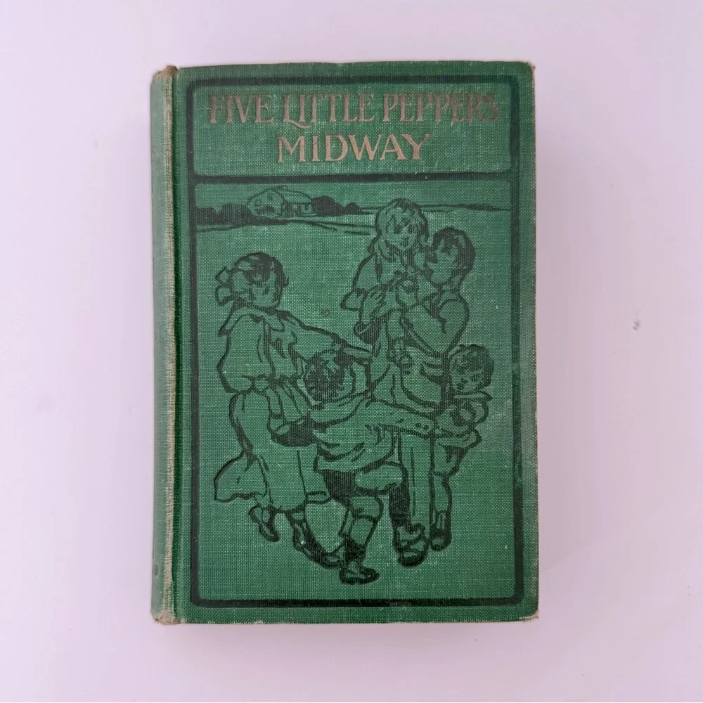 1918 Five Little Peppers Midway By‎ Margaret Sidney, Antique Hardcover Book